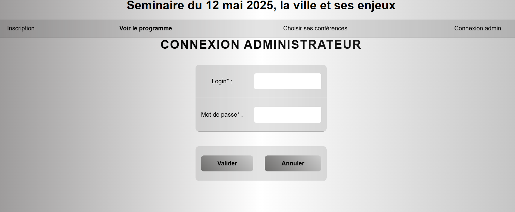 Formulaire de connexion